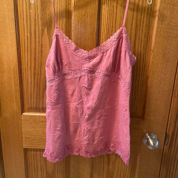 DKNY Jeans Pink Camisole with Lace XL - Picture 1 of 7